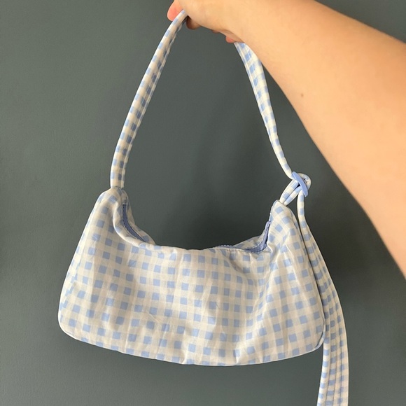 Baggu Blue Gingham Cargo Shoulder EUC - Picture 2 of 3